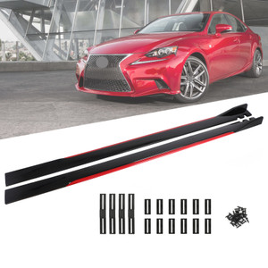 86.6" Universal Side Skirt Extensions Rocker Panel Splitters Lip Polypropylene