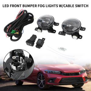 Front LED Fog Light Driving Lamp Switch Wiring Kit For Honda Civic 2022+