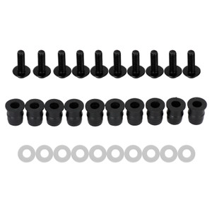 Motorcycle Wind Screen Shield Alu M5x16mm Screw Bolt Washers kit Black 10 Pack