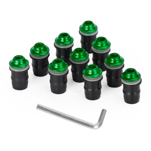 Motorcycle Wind Screen Shield Alu M5x16mm Screw Bolt Washers kit Green 10 Pack