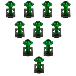 Motorcycle Aluminum Fairing Screen M6x20mm Screw Bolts Clips kit Green QTY 10