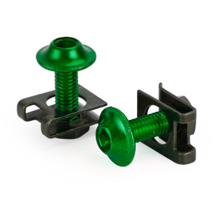 Motorcycle Aluminum Fairing Screen M6x20mm Screw Bolts Clips kit Green QTY 10