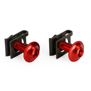 Motorcycle Aluminum Fairing Screen M6x20mm Screw Bolts Clips kit Red QTY 10