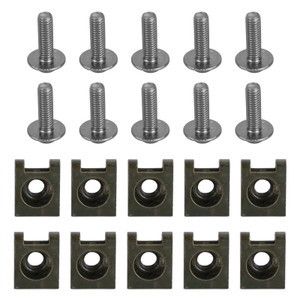 Motorcycle Aluminum Fairing Screen M6x20mm Screw Bolts Clips kit Silver QTY 10