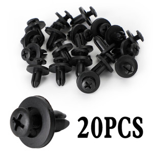 20pcs Fairing Panel Bolt Clip 6mm Plastic Screw Rivets Clips Black For Honda