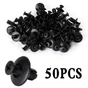 50pcs Fairing Panel Bolt Clip 8mm Plastic Screw Rivets Clips Black For Honda