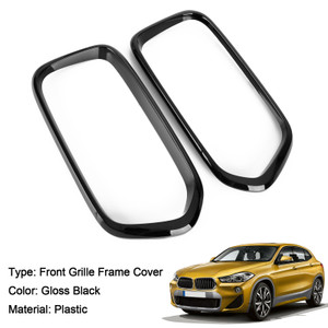 Gloss Black Front Bumper Grill Frame Cover Trim Fit BMW X2 Series F39 2018-2023