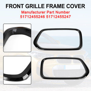 Gloss Black Front Bumper Grill Frame Cover Trim Fit BMW X2 Series F39 2018-2023