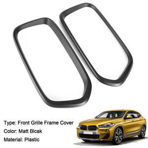 Matt Blcak Front Bumper Grill Frame Cover Trim Fit BMW X2 Series F39 2018-2023