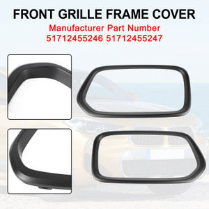 Matt Blcak Front Bumper Grill Frame Cover Trim Fit BMW X2 Series F39 2018-2023
