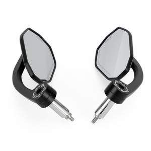 CNC Aluminum Handlebar End Mirror 7/8" Black Long BAR End Mirrors Motorcycle
