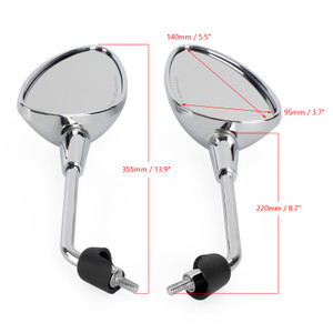 Left & Right Rearview Mirror Chrome For Vespa Sprint 50 125 150 2014-2022