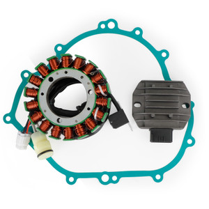 Magneto Stator + Voltage Rectifier + Gasket For Yamaha YFM350 Grizzly 350 07-17