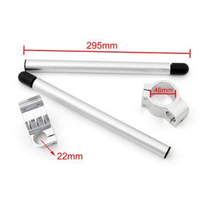 46mm Clip-On Handlebars Universal Motoycycle CBR VTR GSX GSXR SV ZX Mille R6 R1, Silver