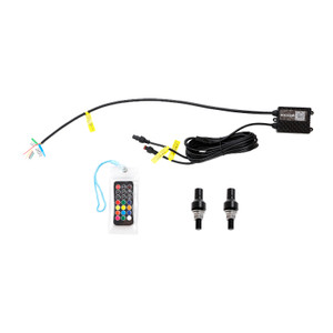 2X 3ft RGB LED Whip Lights Antenna W/ Flag Remote Control For Polaris RZR UTV ATV
