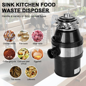 Garbage Disposal 3/4 HP 2800 RPM Under Sink Kitchen Food Waste Disposer w/ Plug Generic