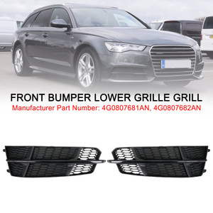 Front Bumper Lower Grille Grill Fit Audi A6 C7 S-Line 2014-2018 Matt Black