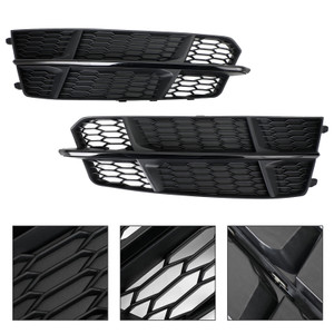 Front Bumper Lower Grille Grill Fit Audi A6 C7 S-Line 2014-2018 Matt Black