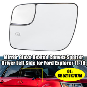 Mirror Glass Heated Convex Spotter Driver Left Side for Ford Explorer 11-18