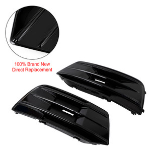 2PCS Front Bumper Cover Grille Bezel Insert Fit Audi Q5 2018-2022 Gloss Black