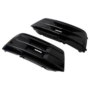 2PCS Front Bumper Cover Grille Bezel Insert Fit Audi Q5 2018-2022 Gloss Black