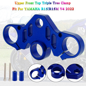 CNC Aluminum Upper Front Top Triple Tree Clamp For YAMAHA R15 V4 R15M 2022 Blue