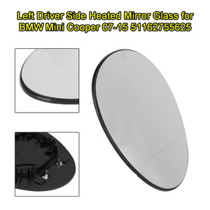 Left Driver Side Heated Mirror Glass for BMW Mini Cooper 07-15 51162755625