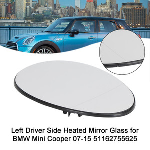 Left Driver Side Heated Mirror Glass for BMW Mini Cooper 07-15 51162755625