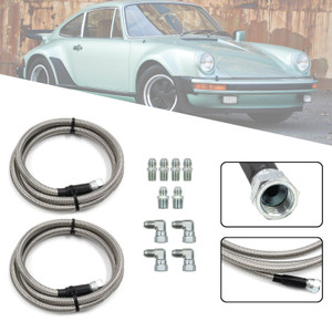 52" Length SS Braided Transmission Cooler Hose Lines For TH350 700R4 TH400