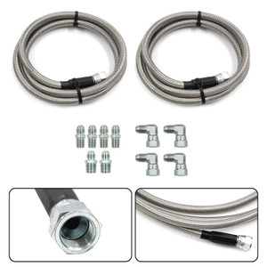 52" Length SS Braided Transmission Cooler Hose Lines For TH350 700R4 TH400