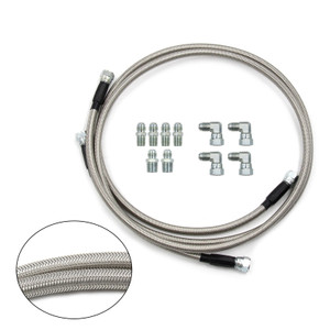 52" Length SS Braided Transmission Cooler Hose Lines For TH350 700R4 TH400
