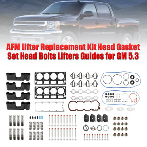 2005-2013 GMC Sierra ERRA 1500 5.3L 5328CC 325CID V8 FLEX OHV 16 Valve AFM Lifter Replacement Kit Head Gasket Set Head Bolts Lifters Guides Generic
