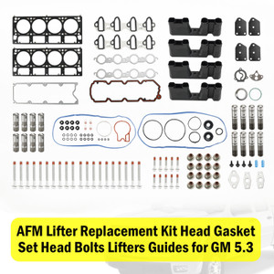 2010-2013 GMC Sierra 5.3L 5328CC 325CID V8 OHV 16 Valve AFM Lifter Replacement Kit Head Gasket Set Head Bolts Lifters Guides Generic