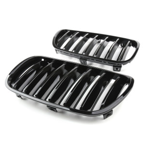 Kidney Grille For BMW X3 E83 LCI Facelift 2007-08-09-2010 Gloss Black