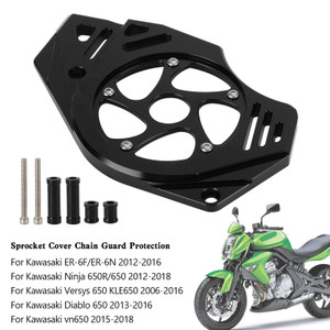 Sprocket Cover Chain Guard Protection For Kawasaki Ninja Vulcan 650 ER-6N Black