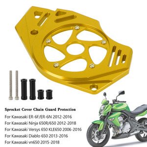 Sprocket Cover Chain Guard Protection For Kawasaki Ninja Vulcan 650 ER-6N Gold