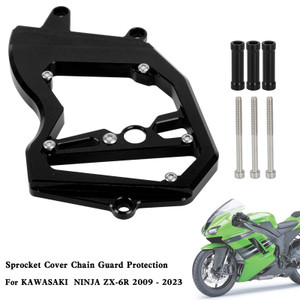 Front Sprocket Cover Chain Guard For KAWASAKI Ninja ZX-6R ZX6R 2009-2023 Black