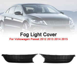 2PCS Front Driving Fog Light Cover fit Volkswagen Passat 2012-2015 Black