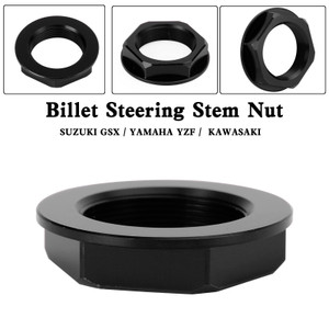 Billet Steering Stem Nut For SUZUKI GSXR 600/750 YZF-R1 ZX6R S1000RR Black