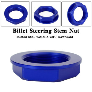 Billet Steering Stem Nut For SUZUKI GSXR 600/750 YZF-R1 ZX6R S1000RR Blue