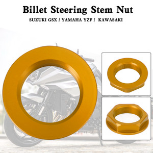Billet Steering Stem Nut For SUZUKI GSXR 600/750 YZF-R1 ZX6R S1000RR Gold