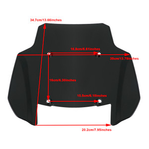 ABS Motorcycle Windshield WindScreen fit for PAN AMERICA 1250S PA1250 2021-2022 BLK