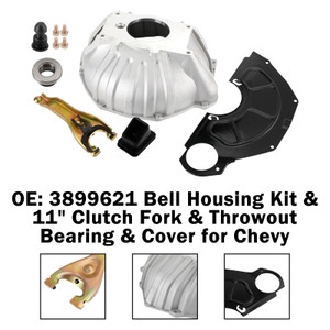 3899621 Bell Housing Kit & 11" Clutch Fork & Throwout Bearing & Cover for Chevy