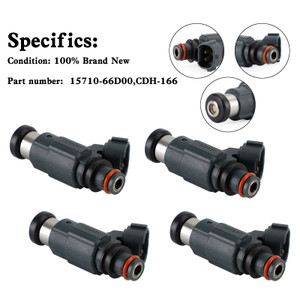 4PCS 15710-66D00 Fuel Injectors CDH166 For Suzuki DF60-DF70 1998-2009
