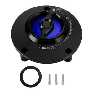 CNC Keyless Fuel Gas Tank Cap Blue For Yamaha YZF-R15 2017-2020 YZF-R25 14-2018