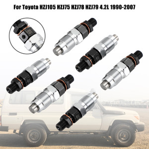 6PCS Fuel Injectors 23600-19075 Fit Toyota HZJ105 HZJ75 HZJ78 HZJ79 1990-2007
