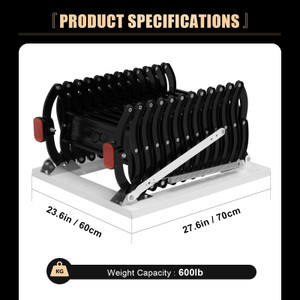 12 Steps 9.84 Ft Wall Mounted Folding Ladder Black Loft Attic Stairs Pull down 27.6"*23.6" Generic