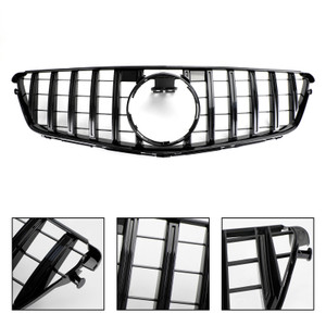 GT Style Front Bumper Grille Grill Fit Benz C-Class W204 C300 C350 2008-2014