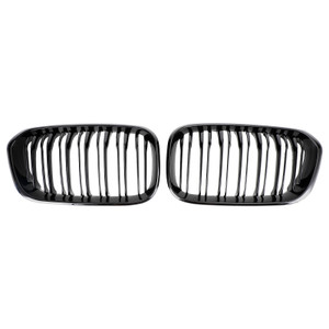 Front Kidney Grill Grille Fit BMW 1 Series F20 F21 2015-2017 Gloss Black Double