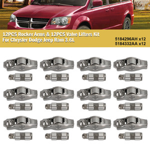 Chrysler Dodge Jeep Ram 3.6L 12PCS Rocker Arms & 12PCS Valve Lifters Kit